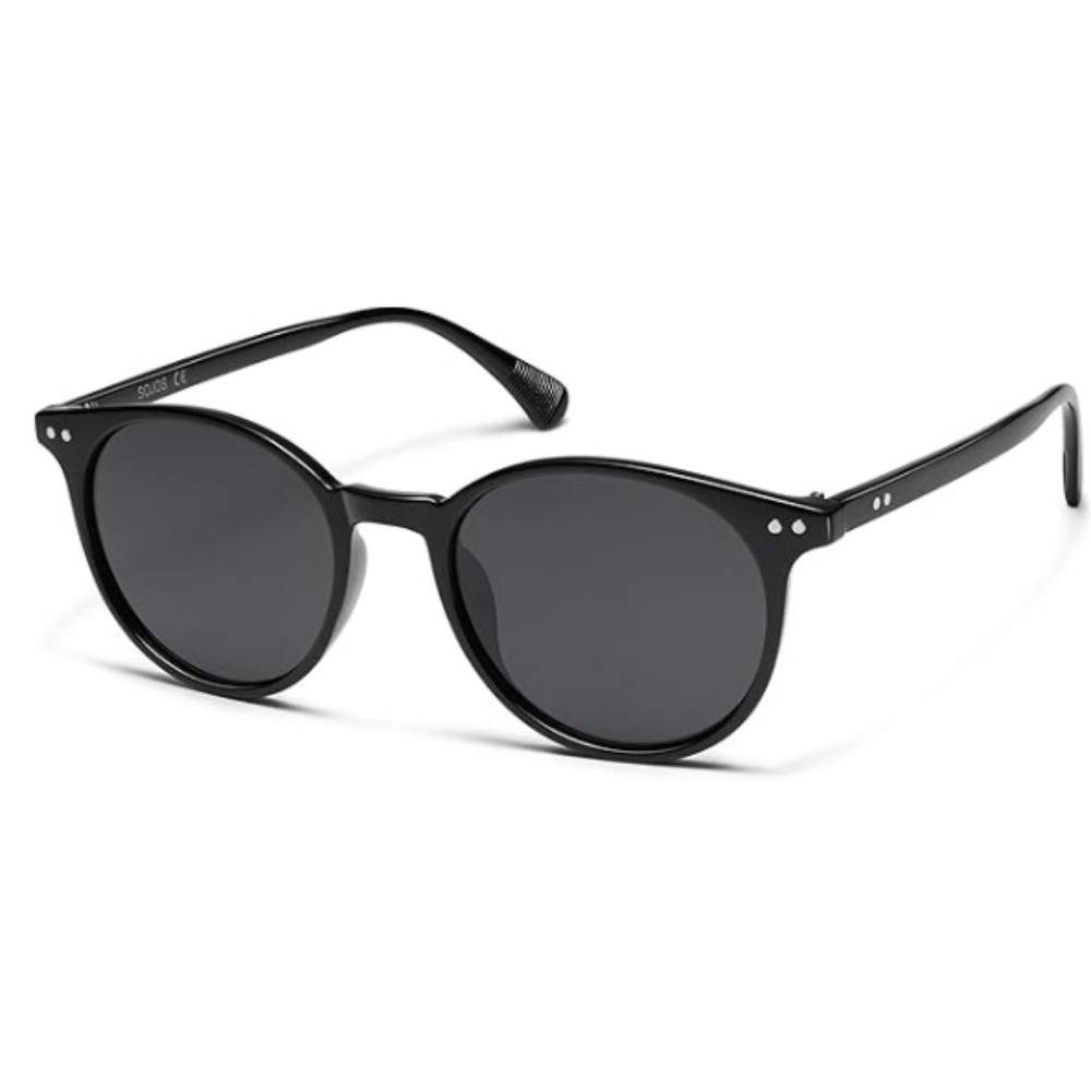 Round Classic Polarized Sunglasses Vintage UV400 SJ2113 Black